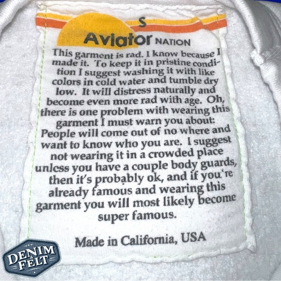 Aviator Nation Unisex White LOGO SWEATSHIRT/PULLOVER | PRELOVED!!💙🌈💙 - Picture 10 of 16